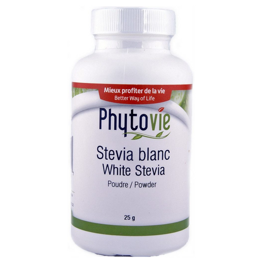 Stévia blanc rebaudiana 90% | Édulcorant | 25 grammes