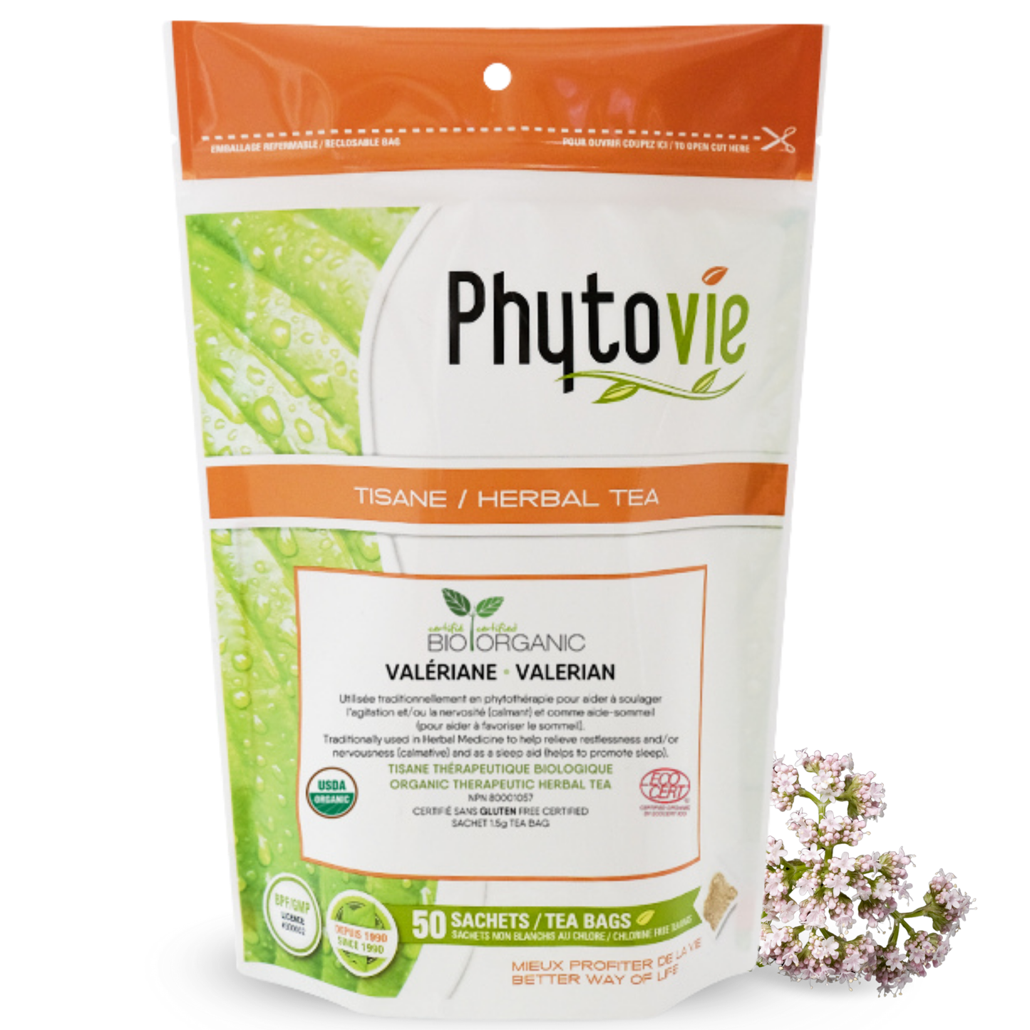 Organic Valerian | Mild sedative | 50 sachets
