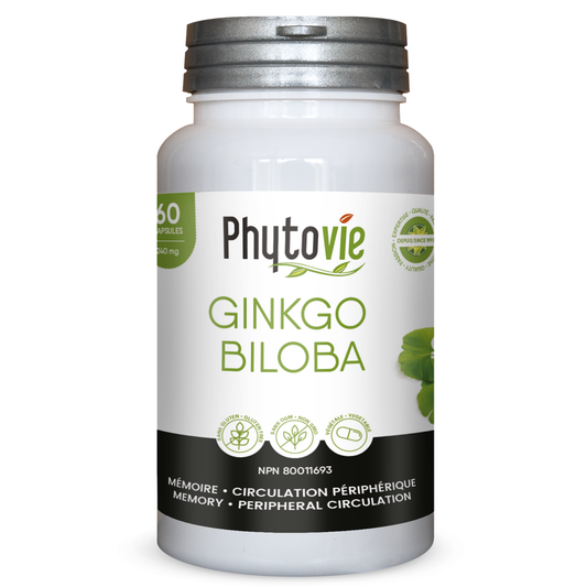Ginkgo Biloba Extrait | Mémoire & circulation périphérique | 60 capsules