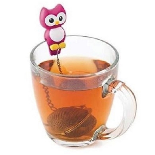 Infuseur à thé ou tisane hibou rose