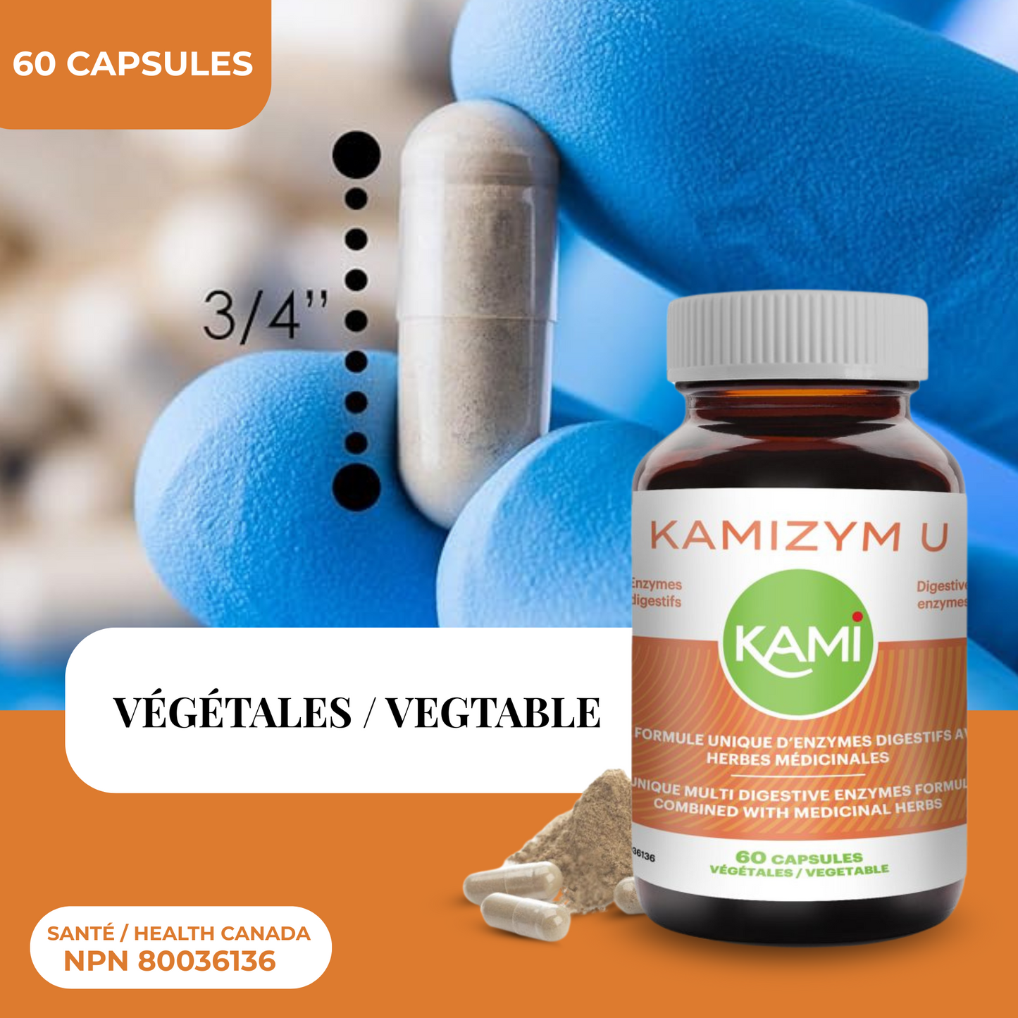 KAMIZYM-U | Heartburn Relief | 60 Capsules