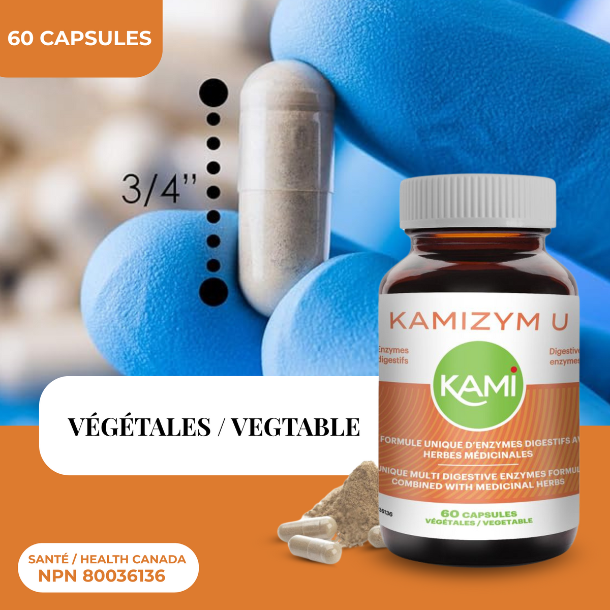 KAMIZYM-U | Heartburn Relief | 60 Capsules