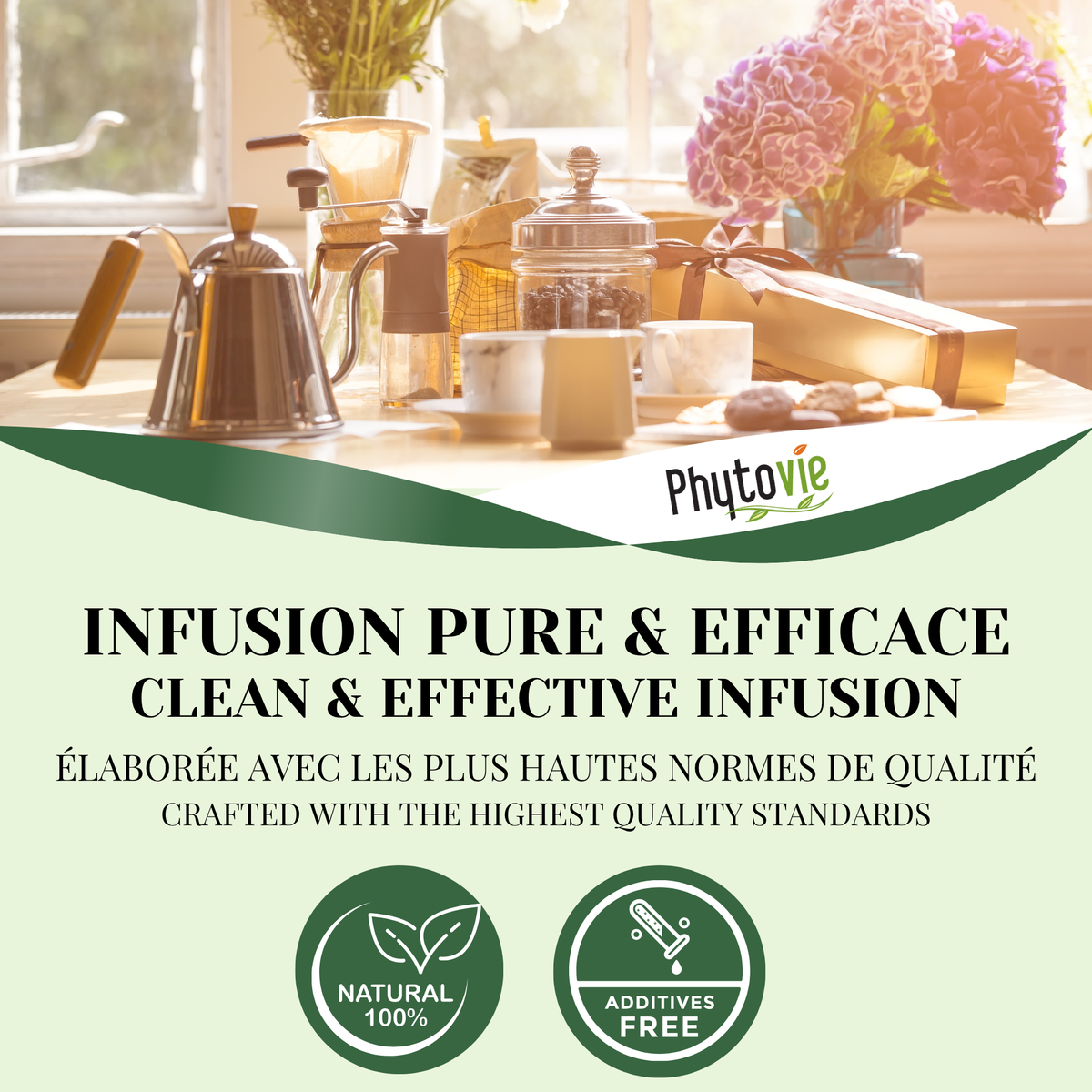 Tisane 100% naturelle élaborée selon des normes de qualité élevées