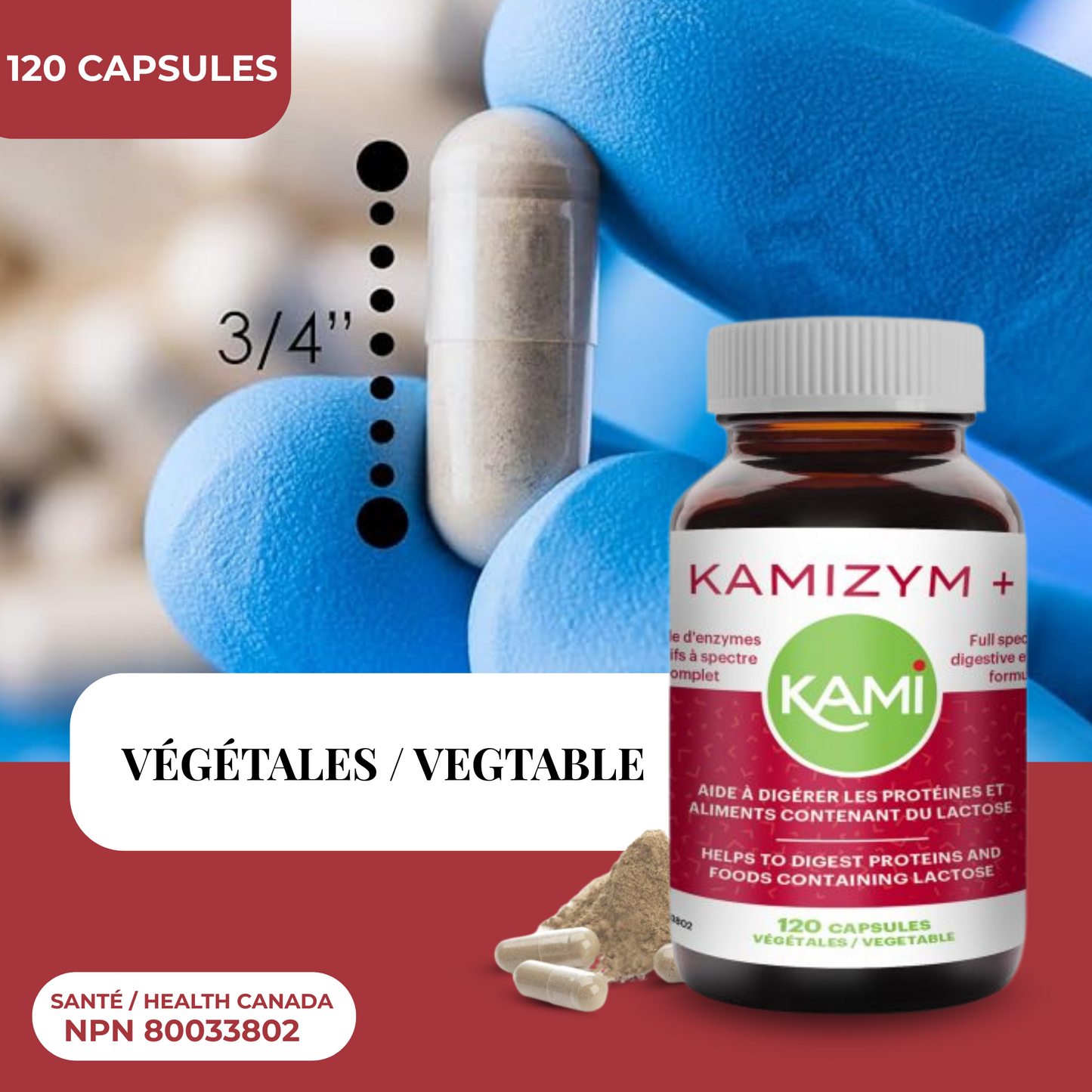 Kamizym + | Digestion, bloating & intestinal gas | 120 capsules