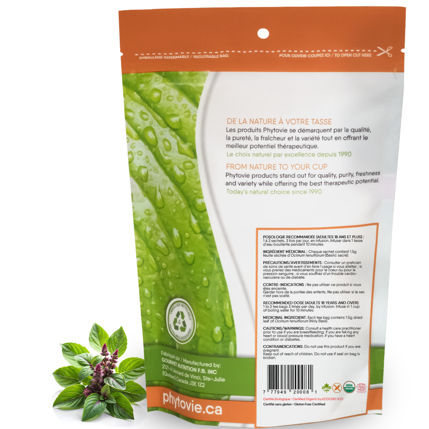 Basilic sacré BIO | Énergie & résistance au stress | 25 sachets