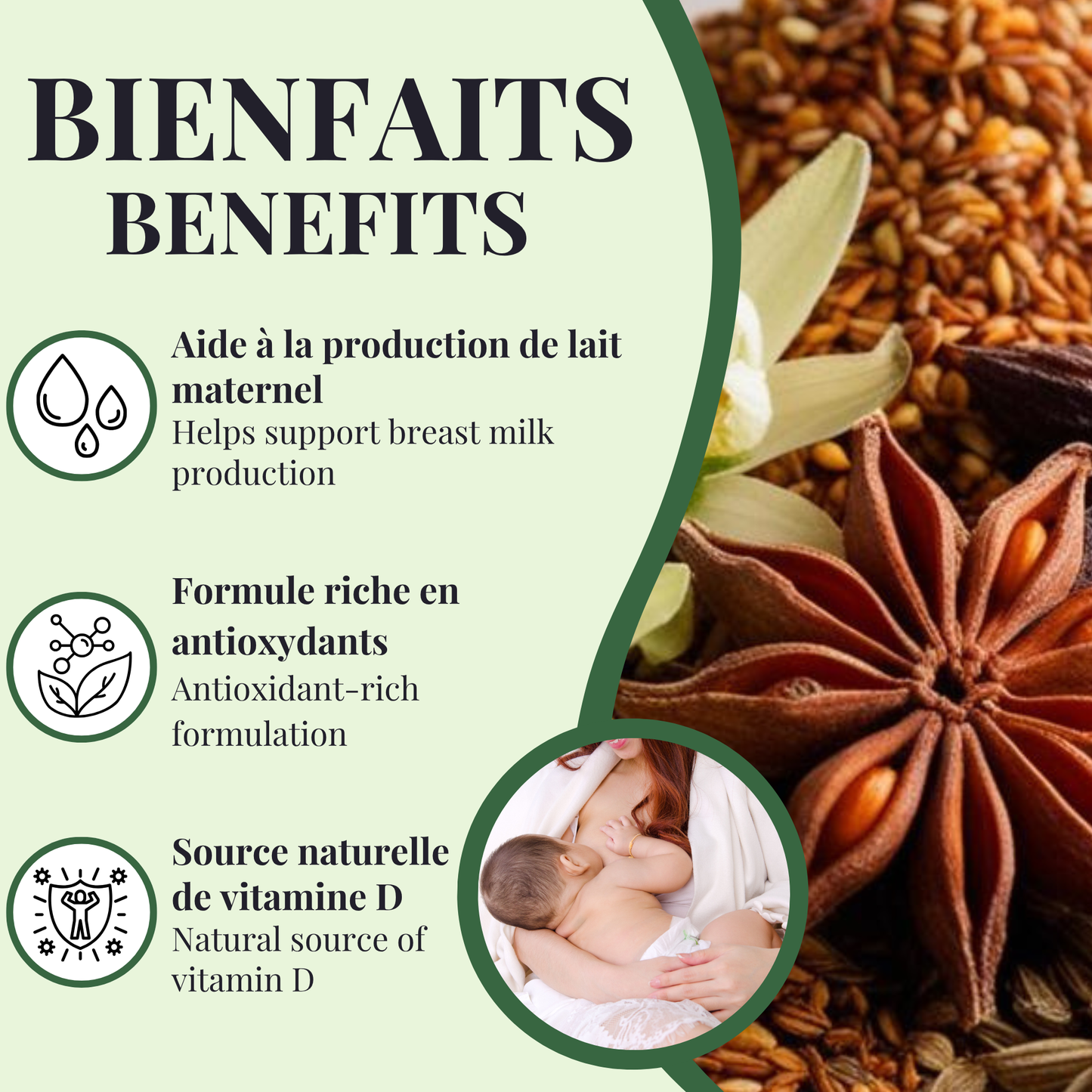 Breastfeeding | Helps with the production/secretion of breast milk