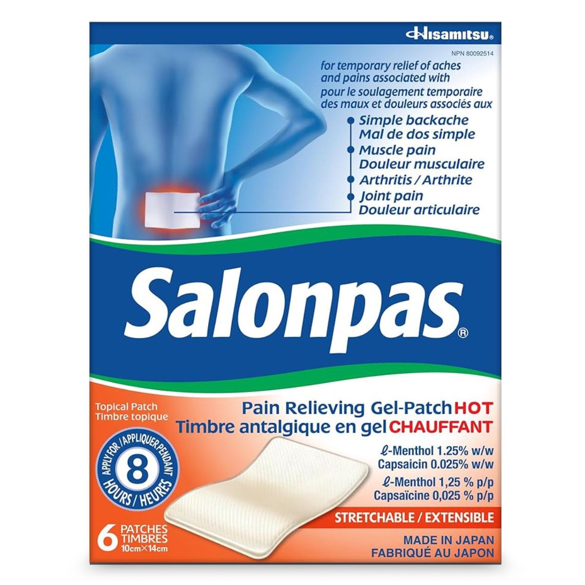 Salonpas® Timbres gel antidouleur effet chauffant (6 timbres)