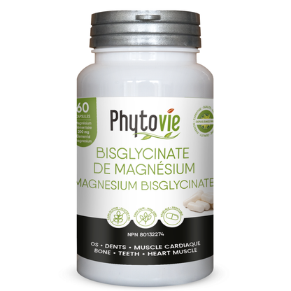 Bisglycinate de magnésium | Os, dents & muscle cardiaque |  60 capsules