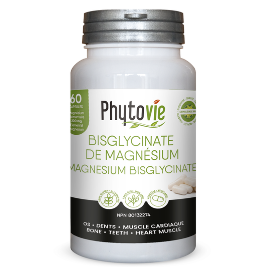Bisglycinate de magnésium | Os, dents & muscle cardiaque |  60 capsules
