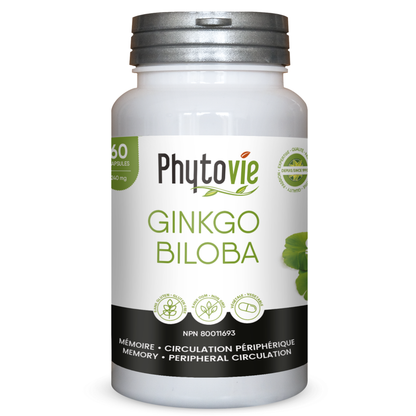 Ginkgo Biloba Extract | Memory & Peripheral Circulation | 60 Capsules
