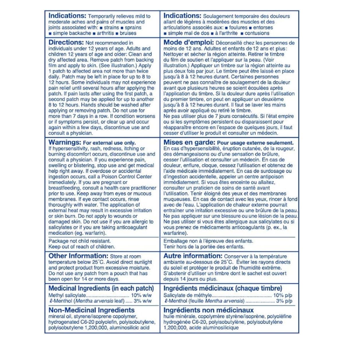 Salonpas® Timbre antidouleur 12 heures (5 timbres)