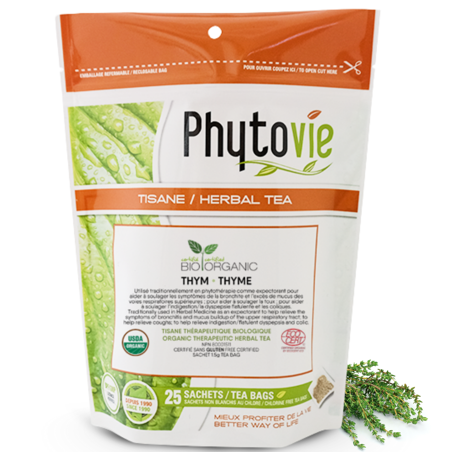 Organic Thyme | Expectorant | 25 Bags