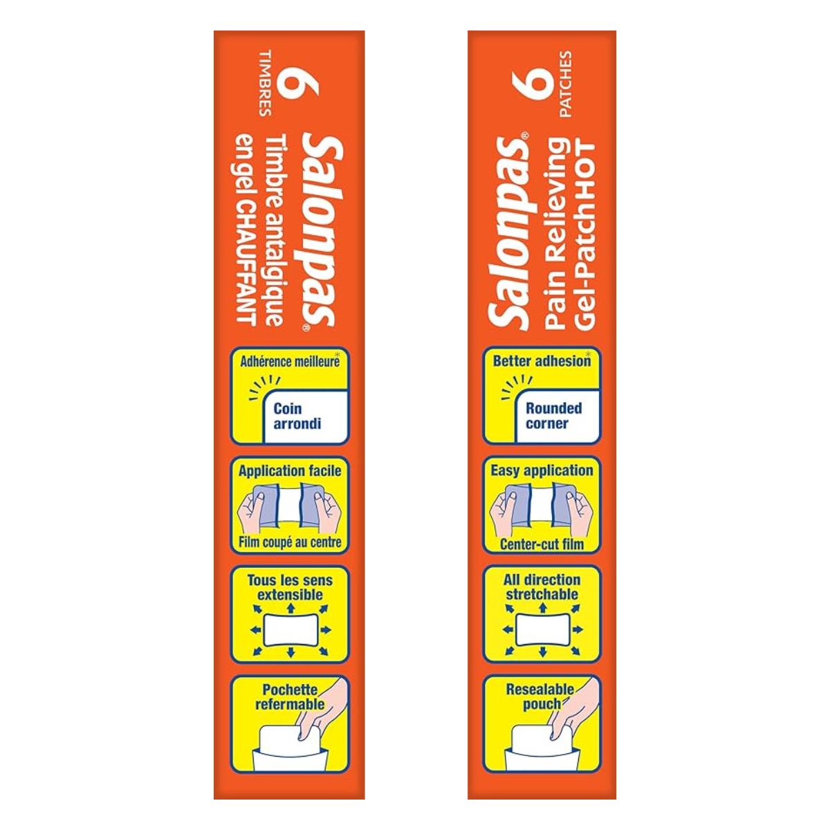 Salonpas® Timbres gel antidouleur effet chauffant (6 timbres)