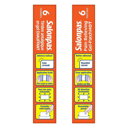 Salonpas® Timbres gel antidouleur effet chauffant (6 timbres)