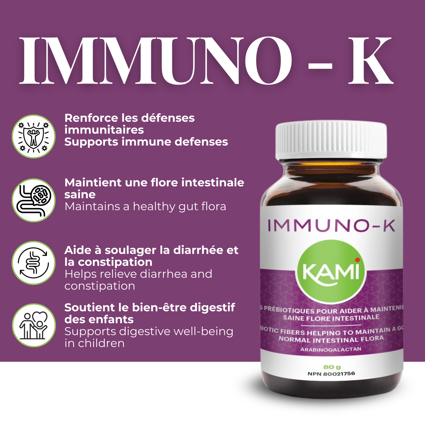 IMMUNO-K | Cold, flu, diarrhea & constipation | 80 grams