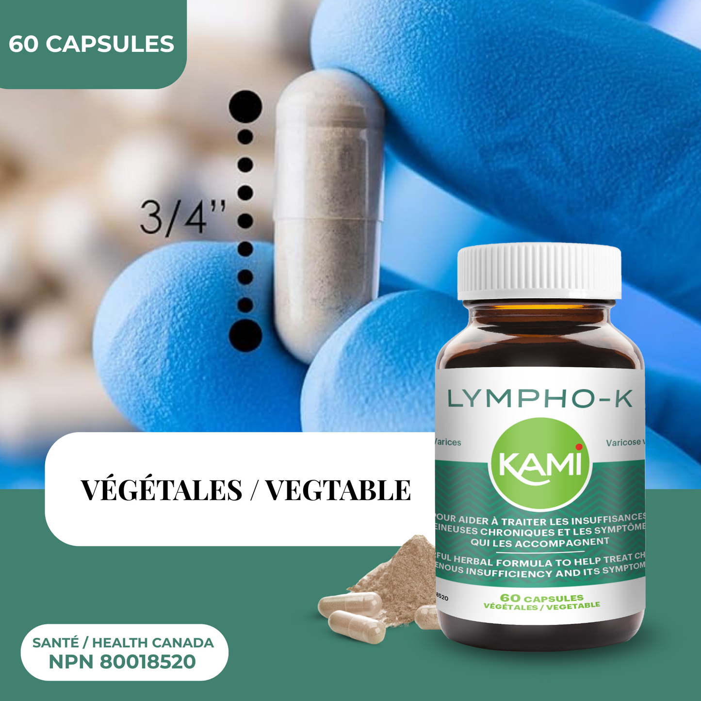 LYMPHO-K  | Insuffisances veineuses chroniques | 60 capsules