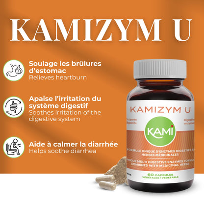 KAMIZYM-U | Heartburn Relief | 60 Capsules