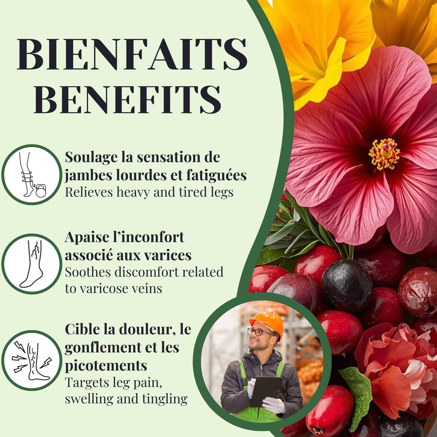 Bienfaits tisane Matin Morning PHYTOVIE pour jambes lourdes, varices et gonflement