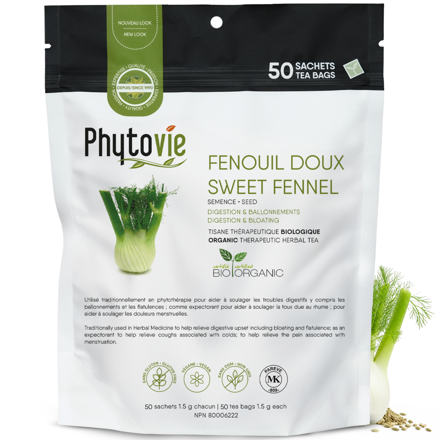 Fenouil doux BIO | Ballonnement & flatulence | 50 Sachets