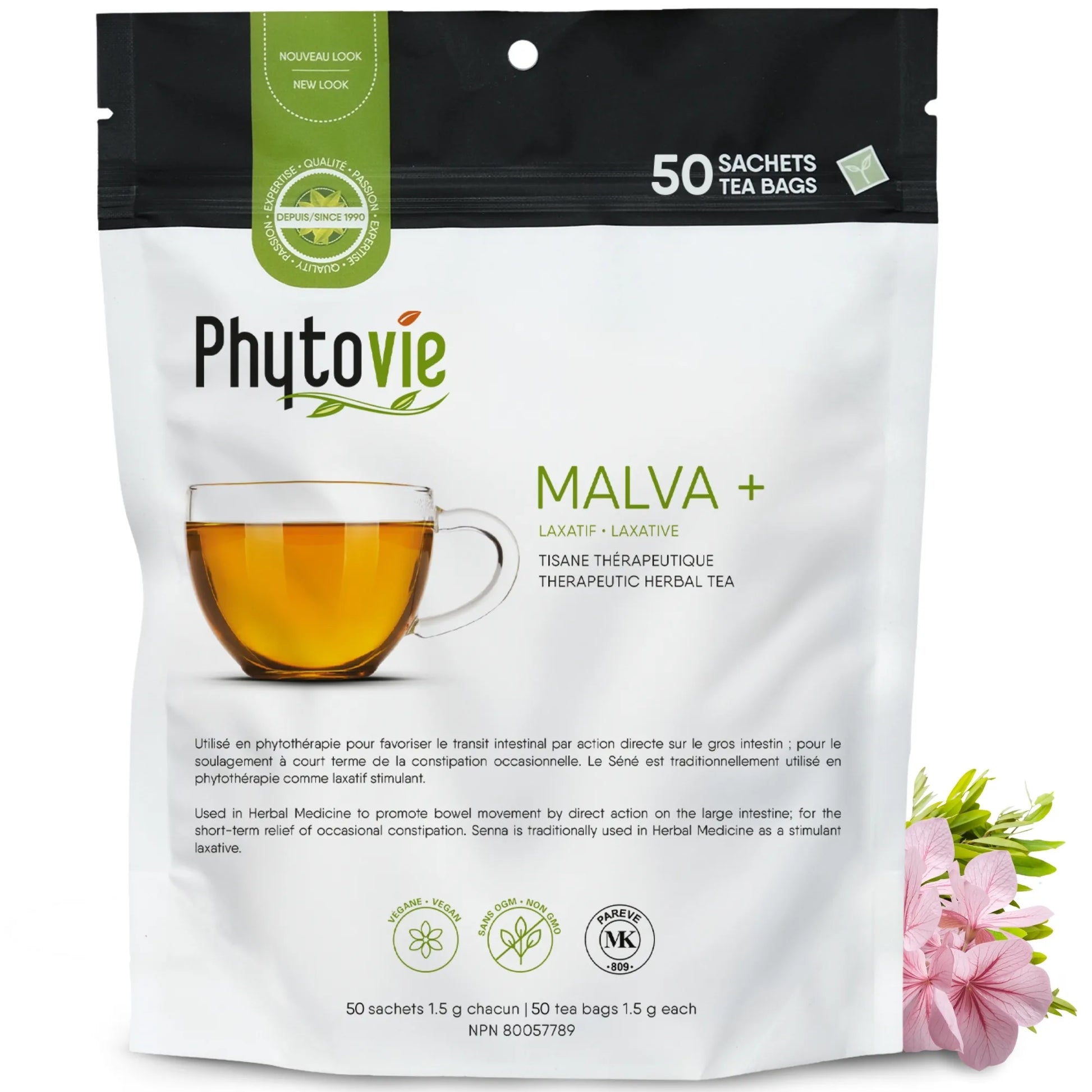 Bienfaits de la tisane Malva et Séné utilisée traditionnellement pour soulager la constipation occasionnelle et soutenir le transit intestinal