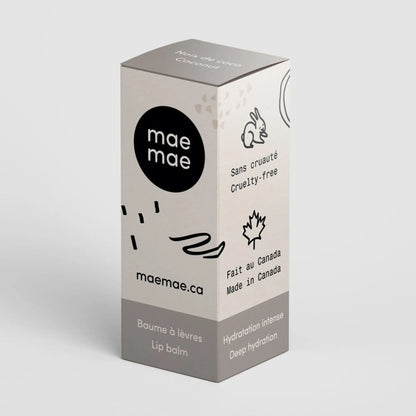 Boîte du baume à lèvres naturel à la noix de coco mae mae