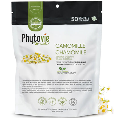 Sachet Camomille Chamomile, 50 sachets, certifié bio, NPN 80019148