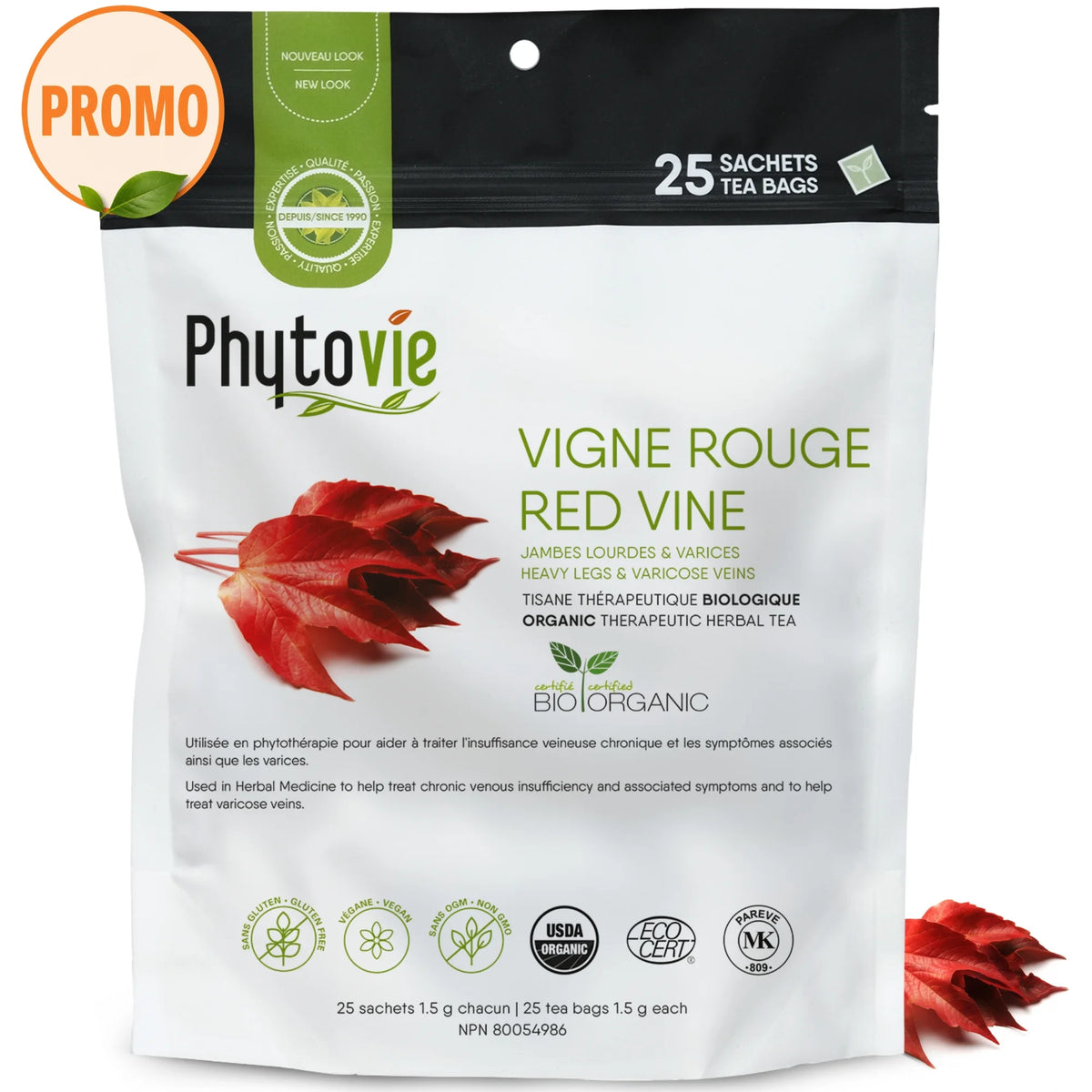 Vigne rouge BIO | Varices | 25 Sachets